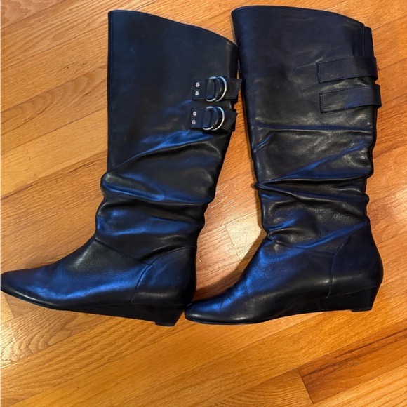 Coach and Four Wheeler-St Black leather Slouch Knee Boots - Picture 7 of 8